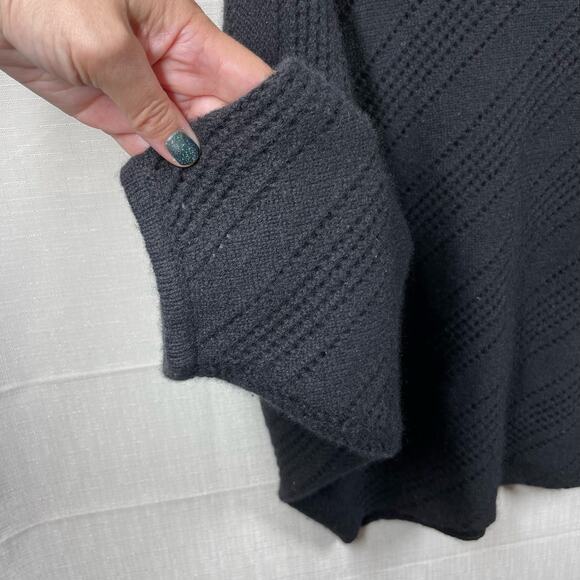 360 CASHMERE Dolman Sleeve Lace Pullover Sweater Black Size S Luxury Whimsigoth - Picture 5 of 11